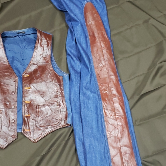 2 piece oui vintage jeans & vest - Picture 2 of 7